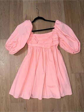 Abercrombie & Fitch Pink Puff-Sleeve Mini Dress